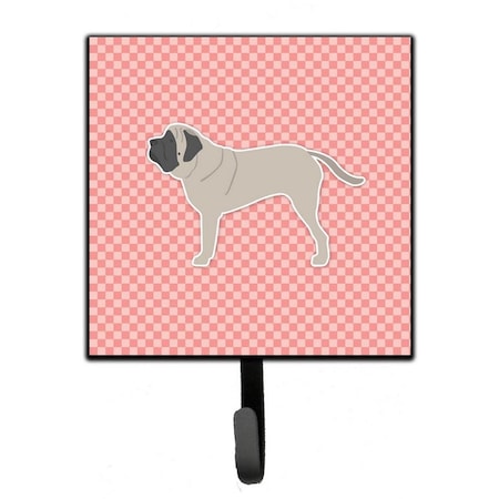 Micasa English Mastiff Checkerboard Pink Leash or Key Holder MI230112
